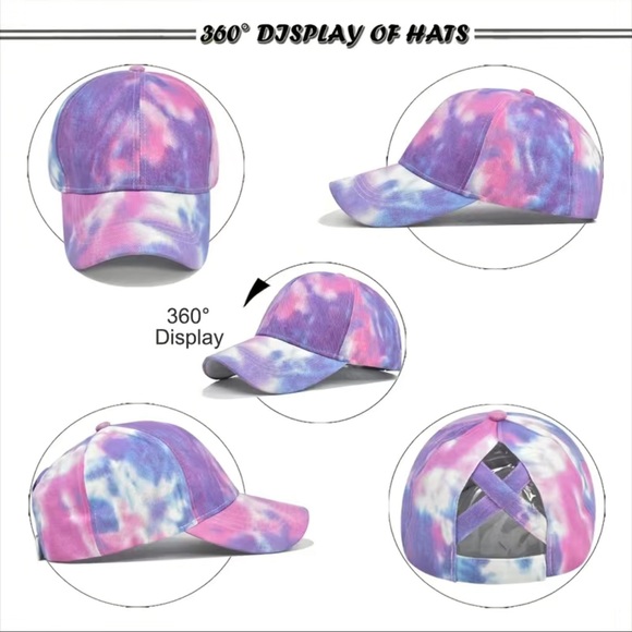 HAT Tie tyed  Purple- teal- blue - Picture 2 of 3